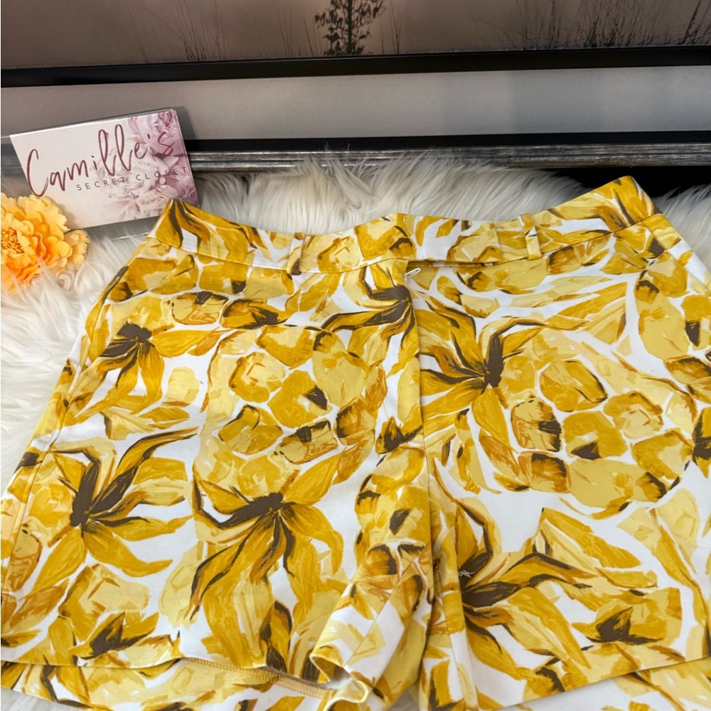 Women's Yellow Floral Summer Shorts